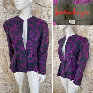 Pauline Trigere Bonwit Teller NYC Vintage  1980s cocktail blazer-Rivoli buttons